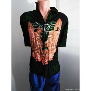 Hawaiian Shirt By Basix Mens Size XL Surfboards  Flowers Aloha Rayon@8